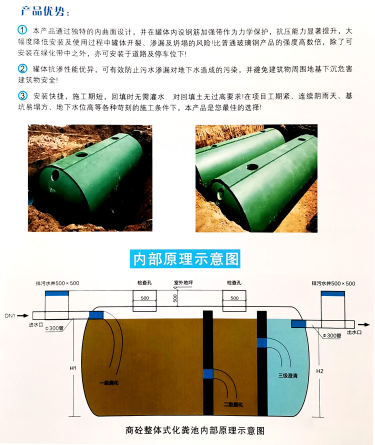 宁洱玻璃钢化粪池